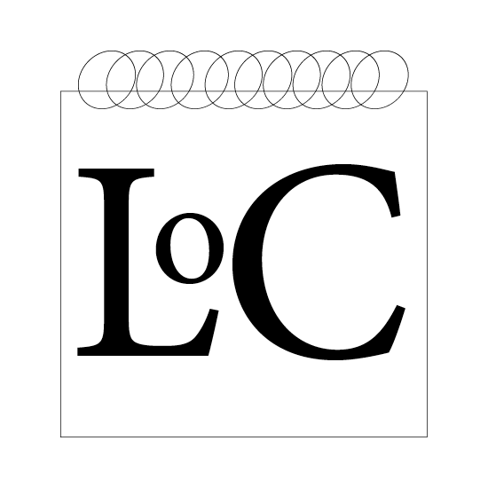 logo with LoC on white background looking like spiral notepad